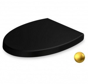 AeT Oval C511R104G Сиденье с крышкой для унитаза (чёрный глянцевый | золото)