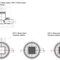 PESTAN Standard Dry White Glass 3 13000177 Душевой трап 100*100 мм - готовый комплект для монтажа с декоративной решёткой (белое стекло | золото)