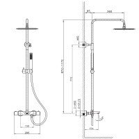 Raiber Graceful RP-007 Душевая система в комплекте с термостатическим смесителем | с функцией наполнения ванны (хром)