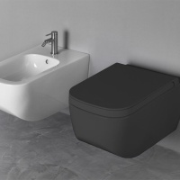 HATRIA NEXT A0Y1F102 Унитаз подвесной безободковый (черный матовый), в ...