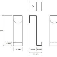 Bemeta Neo 101106155 Крючок для халатов и полотенец на дверь (нержавеющая сталь шлифованная)
