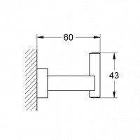 GROHE Essentials Cube 40511DC1 - Крючок для халатов | полотенец (нержавеющая сталь)