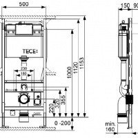 TECE Profil 9300044 - Система инсталляции для подвесного унитаза TOTO NEOREST 112*50 см