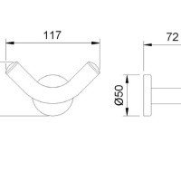 NOFER Siena 16360.B Двойной крючок для халата | полотенца (хром)