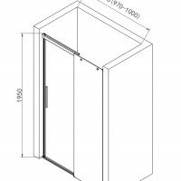 AQUAme AQM4803-10 Душевая дверь 1000*1950 мм (хром)