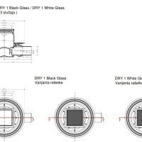 PESTAN Standard Dry White Glass 13000175 Душевой трап 100*100 мм - готовый комплект для монтажа с декоративной решёткой (белое стекло | золото)