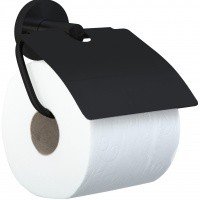NOFER Niza 16858.N Держатель для туалетной бумаги с крышкой (черный)