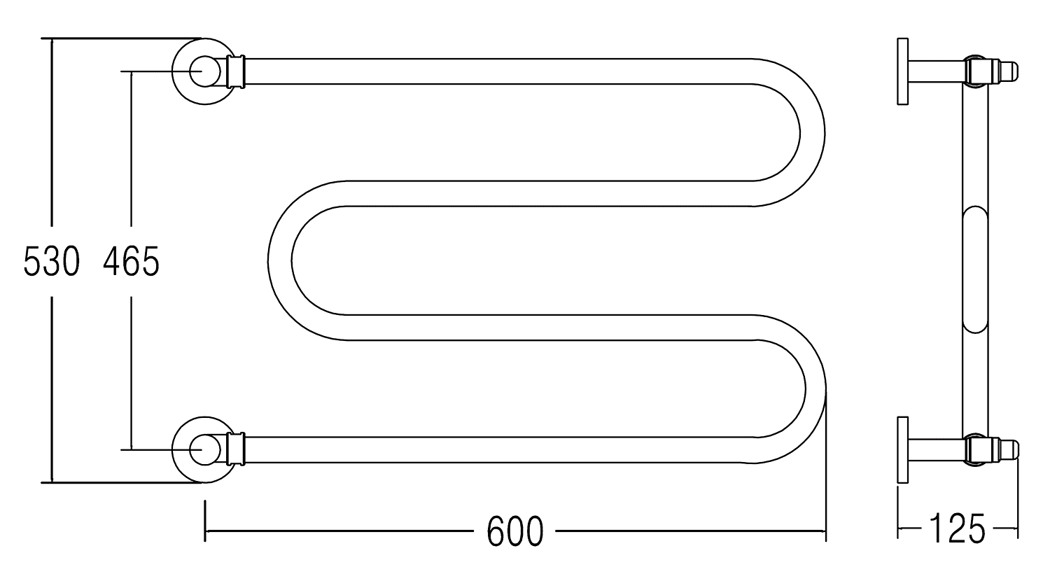 Margaroli Vento 402GO Водяной полотенцесушитель 600 мм (золото), купить ...