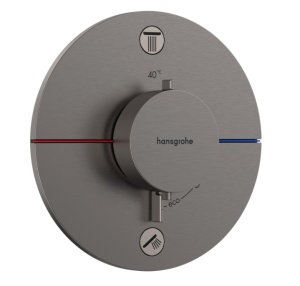 Hansgrohe ShowerSelect Comfort S 15556340 Термостатический смеситель для ванны - внешняя часть (чёрный хром шлифованный)