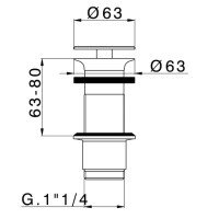 Cisal ZA00161321 Сливной гарнитур | донный клапан - для раковин без перелива (хром)