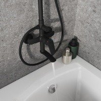 MILARDO Rora RORBL4FM06 Душевая система - комплект со смесителем с функцией наполнения ванны (чёрный матовый)