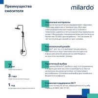 MILARDO Rora RORBL4FM06 Душевая система - комплект со смесителем с функцией наполнения ванны (чёрный матовый)