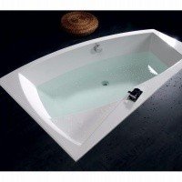 Акриловая ванна ALPEN Evia 160 R 12611, гарантия 10 лет, асимметричная форма, объём 230 литров, цвет - euro white (европейский белый)