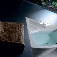 Акриловая ванна ALPEN Evia 160 R 12611, гарантия 10 лет, асимметричная форма, объём 230 литров, цвет - euro white (европейский белый)