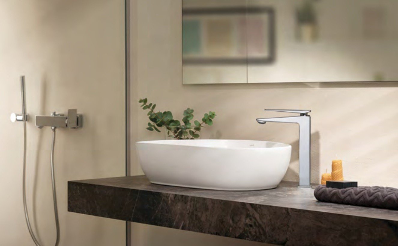 VITRA Brava A42610EXP Смеситель для раковины высокий (хром глянцевый ...
