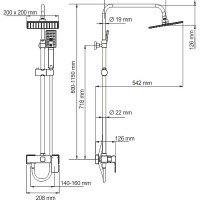 WasserKRAFT A17702 Душевая система - комплект со смесителем (хром)