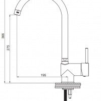 GPD Espina MTE70 Высокий смеситель для кухни (хром)