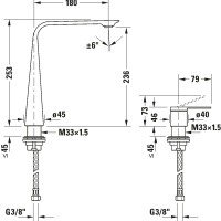 Duravit D.1 D11130002010 Высокий смеситель для раковины (хром)