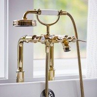AXOR Montreux 16553990 Свободностоящий смеситель для ванны - напольный монтаж (Полированное золото)