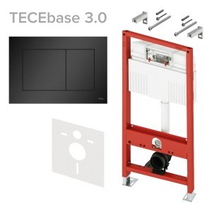 TECE Base 3.0 N500414 - Система инсталляции для подвесного унитаза | 4 в 1, в комплекте с клавишей смыва (чёрный матовый)