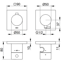 Keuco Edition 11 51153011222 Термостатический смеситель для ванны - внешняя часть (хром)