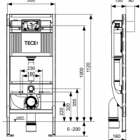 TECE Profil 9300379 - Система инсталляции для подвесного унитаза-биде 112*50 см