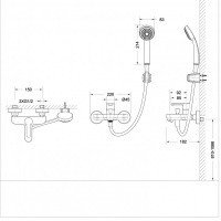 Bravat Stream F63783C-B Смеситель для ванны (Хром)