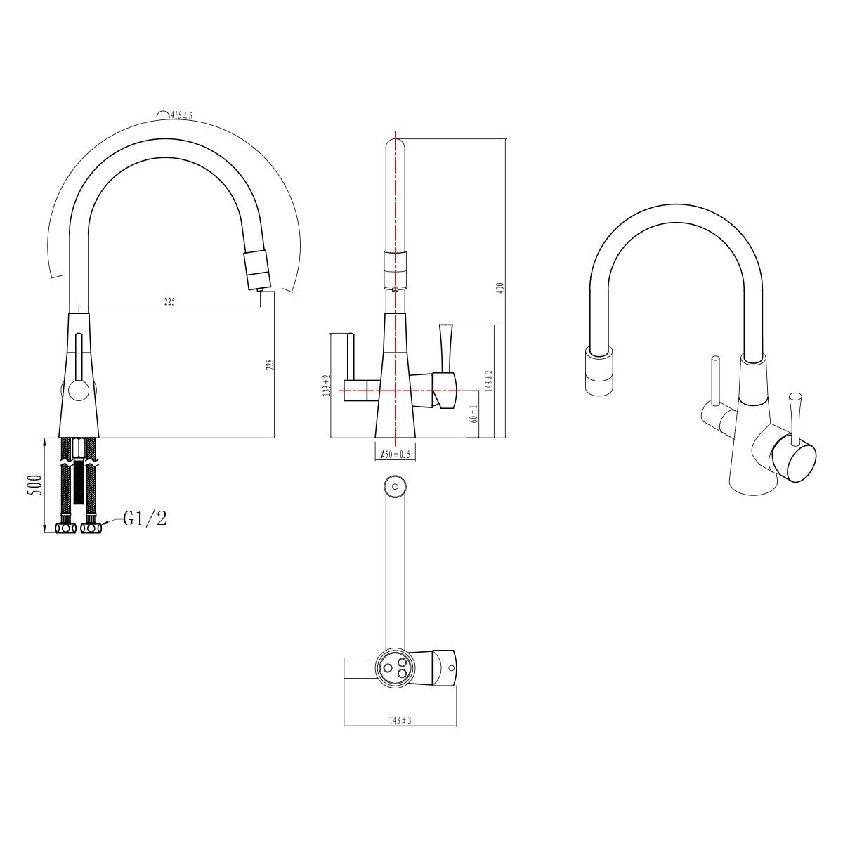 Lemark Comfort LM3075C-Red Смеситель для кухни с подключением к фильтру ...