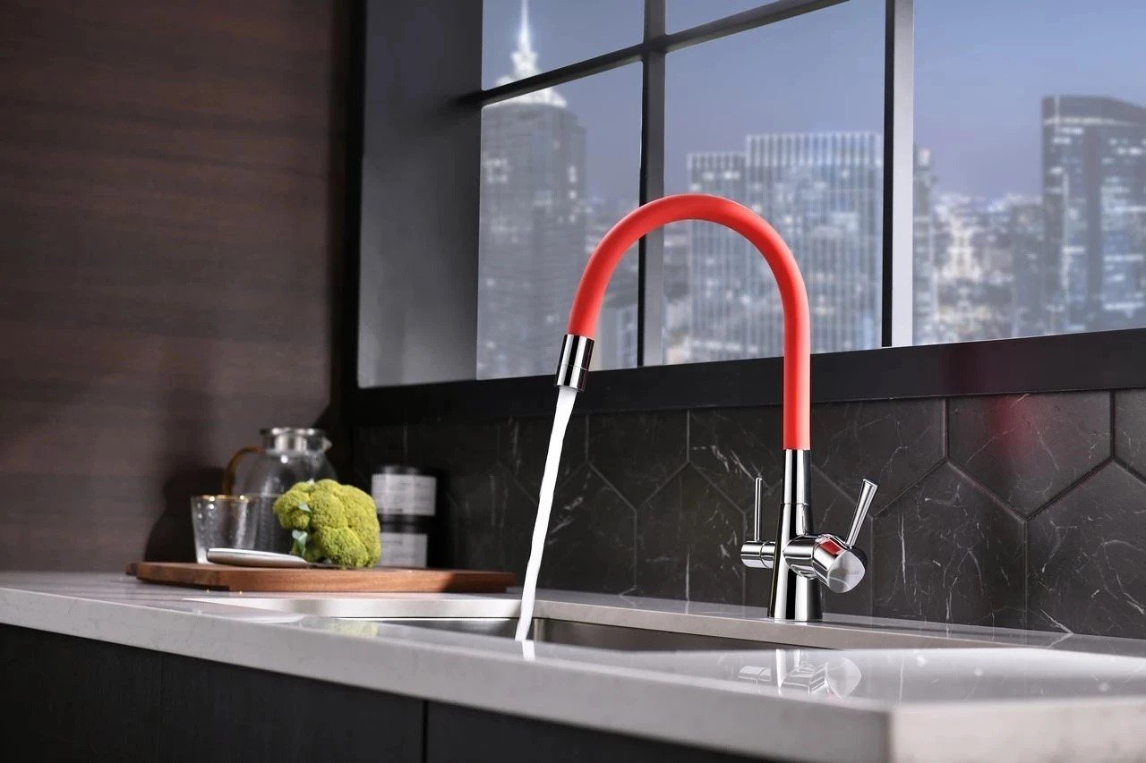 Lemark Comfort LM3075C-Red Смеситель для кухни с подключением к фильтру ...