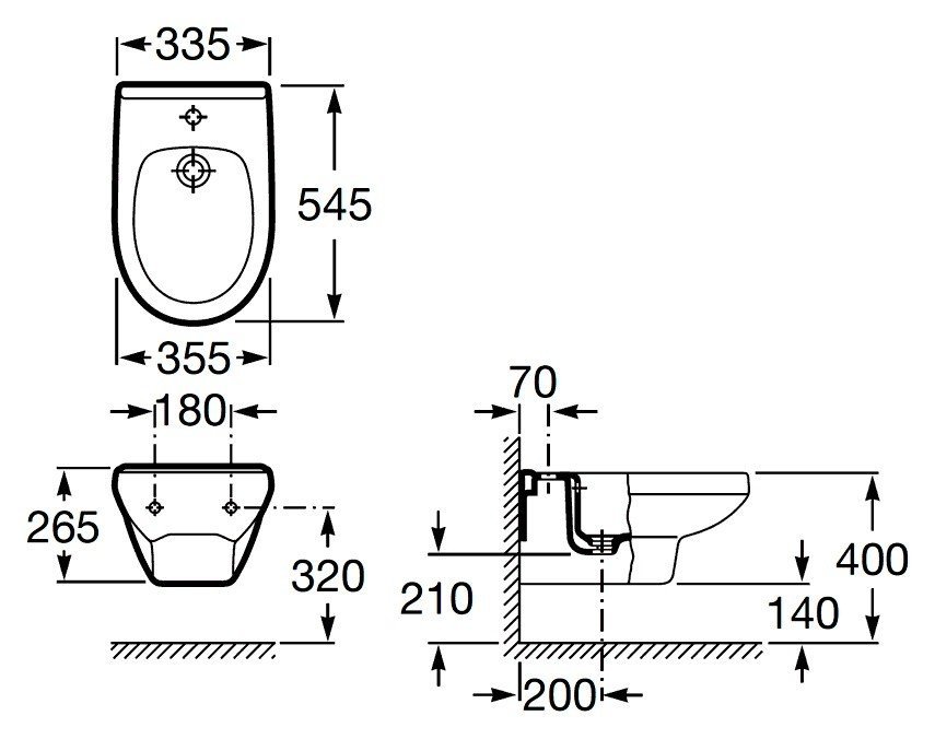 Roca Victoria 35530500S Биде подвесное, купить в интернет-магазине ...