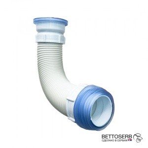 BETTOSERB 140501 Гофрированный отвод для унитаза (белый)
