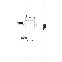 Duravit Shower UV0600003010 Штанга для душа 700 мм (хром)