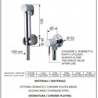 REMER Minimal 332REW Гигиенический душ - комплект с запорным вентилем (хром)