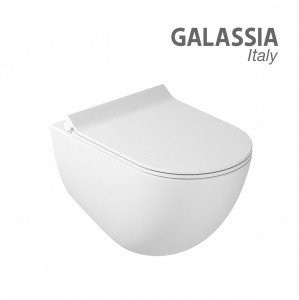Galassia Dream 7317+7314 Унитаз подвесной, безободковый - комплект с сиденьем (белый глянцевый)