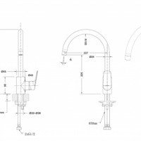 Bravat Rhein F7429564CP-ENG Высокий смеситель для кухни (Хром)