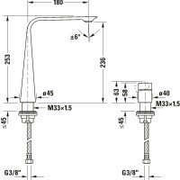 Duravit D.1 D11130009010 Высокий смеситель для раковины (хром)