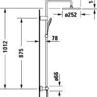 Duravit Shower Systems TH4282008046 Душевая система в комплекте с термостатическим смесителем (чёрный матовый)