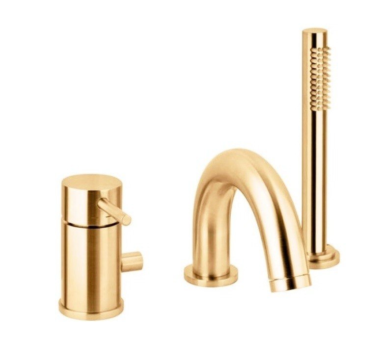 Paffoni Light LIG047HG Смеситель на борт ванны (золото матовое), в ...