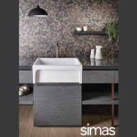 SIMAS Q500bi - Керамическая раковина для кухни 75*50 см