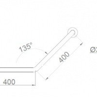NOFER 15161.B Угловой опорный поручень 400*400 мм (глянцевая нержавеющая сталь)