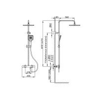 Vincea Next VSFS-1N0TGM Душевая система - комплект с термостатическим смесителем (вороненая сталь)