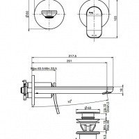 FIMA Carlo Frattini Flo' F3821LX8SN Настенный смеситель для раковины - внешняя часть (никель шлифованный)