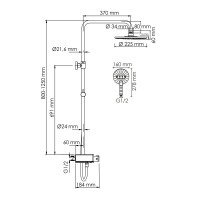 WasserKRAFT Aller A113.067.059.CH Душевая система - комплект с термостатом с функцией наполнения ванны (хром | белый)