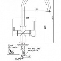 E.C.A. Dual Flow 102118137EX Высокий смеситель для кухни с функцией подачи питьевой воды (хром)