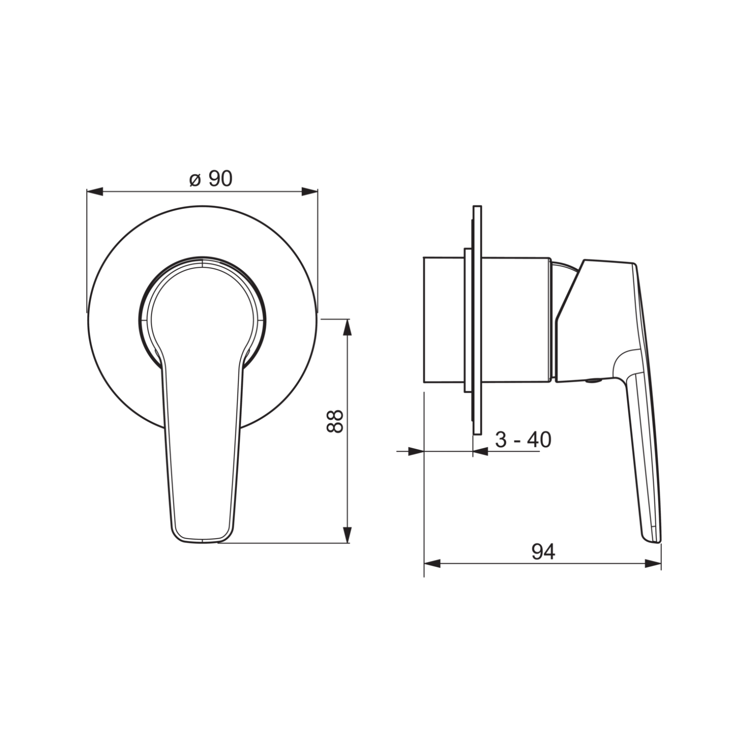Встраиваемый гигиенический душ Oras Saga 3989272 комплект со смесителем ...