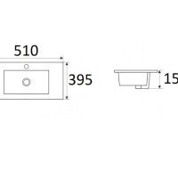 CeramaLux N 9393-50 Раковина встраиваемая сверху 51*40 см (белый)