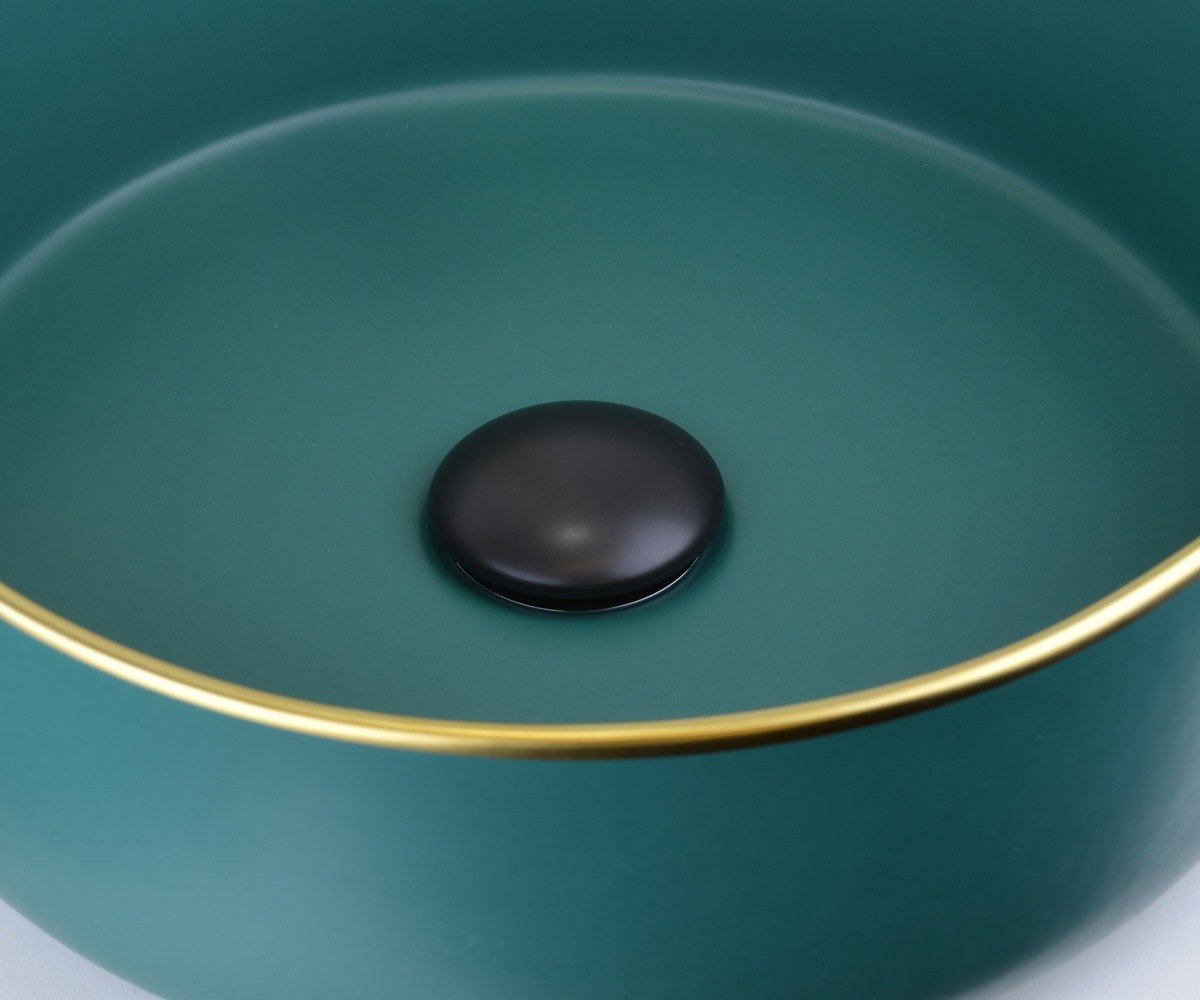 Bronze de Luxe 1001B Выпуск для раковины без перелива (чёрный матовый ...