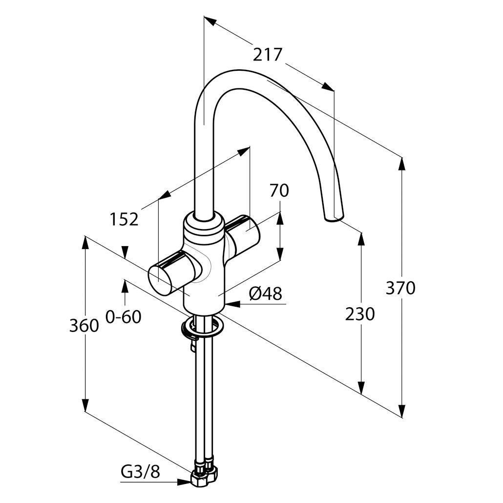 KLUDI BINGO STAR 428870532 смеситель вентильный для кухни, нержавеющая ...