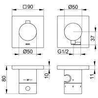 Keuco Edition 11 51153011232 Термостатический смеситель для ванны - внешняя часть (хром)