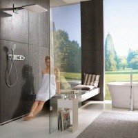 Верхний душ с держателем 24015400 Hansgrohe Rainmaker Select 460 (белый, хром)
